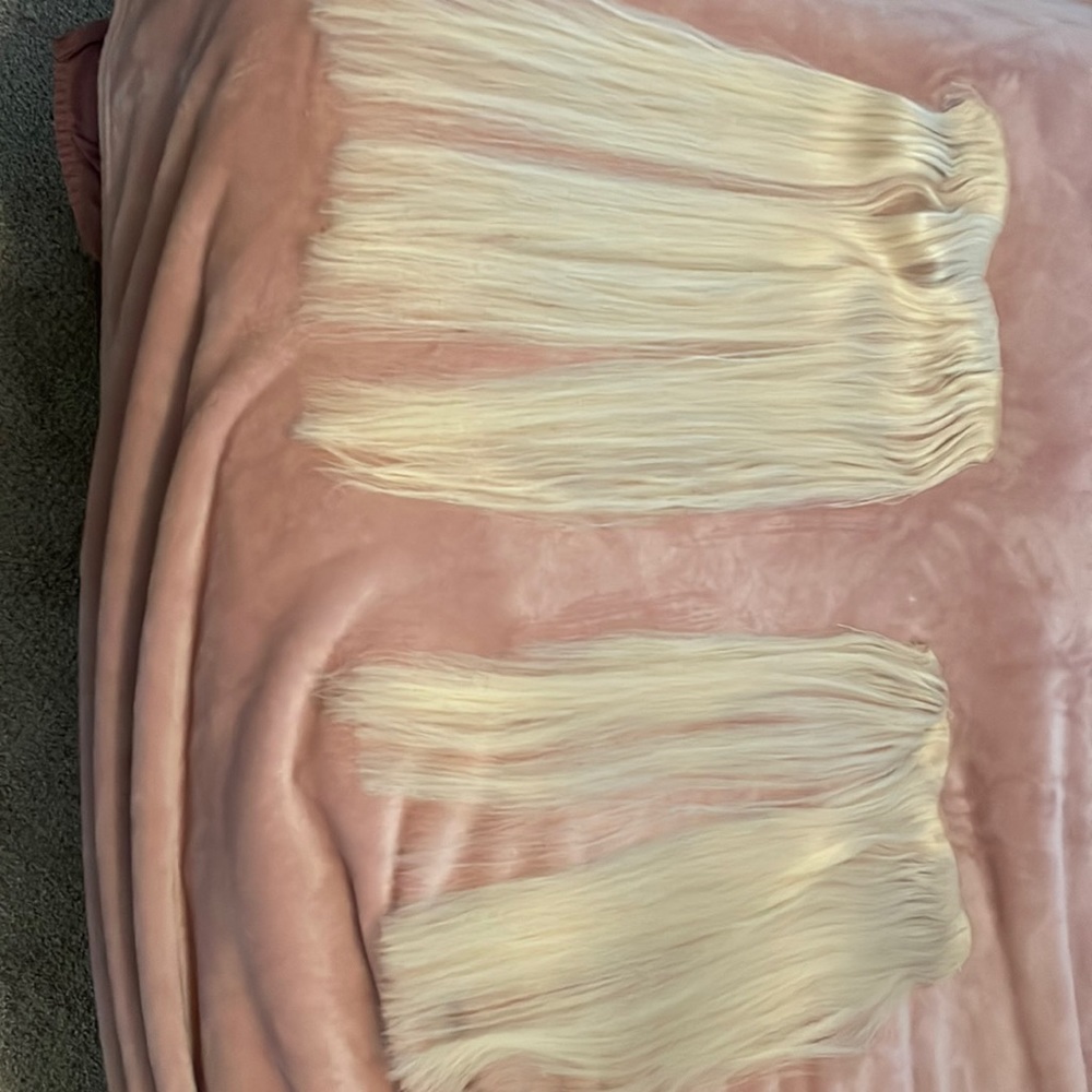 Blonde hair tied extensions. 2 bundles 22 inches. Babe hair extensions